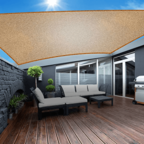 Rectangle Shade Sails Top Canopy 98 UV Block Awning Shelter 185GSM HDPE Patio Cover With Snap Hooks Ropes For Outdoor Garden