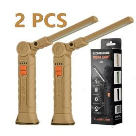 USB Rechargeable LED COB Work Light Mechanic Flashlight Lamp Magnetic Folding Torch Camping Light