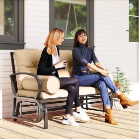 Outdoor Glider Bench (Option: Khaki-1205x605x305 mm)