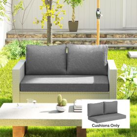 2 Seat Patio Furniture Cushions (Option: Gray-500x720x230 mm)