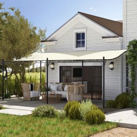 10' x 16' Wall-Mounted Outdoor Pergola Canopy (Option: Cream White-1660x410x230 mm)