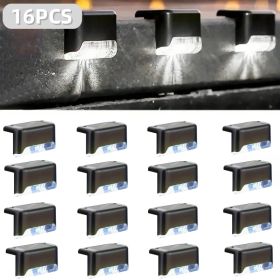 32&16 PCS Solar Deck Lights Outdoor Solar Step Lights Waterproof Led Solar Lights For Outdoor Stairs Step Fence Yard Patio And Pathway Family's G (Option: White Light 16Pack)
