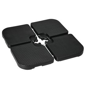 4PCs 175lb Cantilever Patio Umbrella Base Weights, HDPE Water and Sand Filled Umbrella Weights, Black (Option: Black-520x310x520 mm)