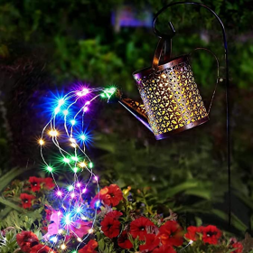 Solar Lights Outdoor Decorative, Metal Solar Watering Can Outdoor Lights IP65 Waterproof, Hanging Garden Decor Yard Lights Outside Patio Lawn, Gi (Option: 1pcs)