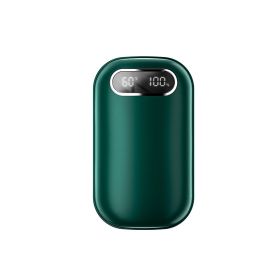 Large Capacity Double-sided Heating Digital Display USB Charging Portable Hand Warmer (Option: N25 Green-1PCS)