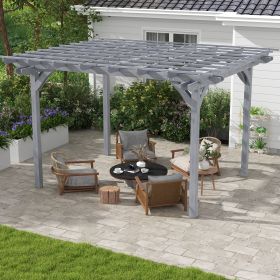 12' x 10' Outdoor Pergola (Option: Gray-1950x280x240 mm)