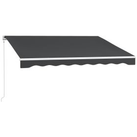 10' x 8' Electric Awning, Retractable Awning, UV Protection Sun Shade Shelter with Remote Controller and Manual Crank Handle for Deck, Balcony, (Option: Dark Gray-1720x250x205 mm)