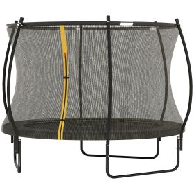 8ft Outdoor Trampoline with Net Enclosure, Curved Poles and Safety Pad, ASTM Approved, Black (Option: Black-1305x460x160 mm)