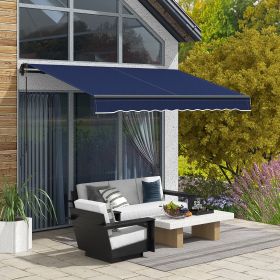 10' x 8' Retractable Awning (Option: Blue-1710x305x165 mm)