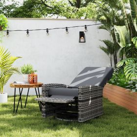 Outdoor Swivel Recliner Chair (Option: Gray-760x680x565 mm)