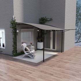 12' x 10' Outdoor Pergola with Bar Counter (Option: Brown-2070x370x120 mm)