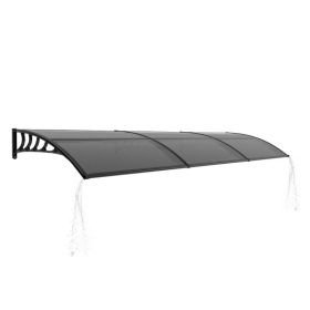 Awning for Door Entrance with Drainage Sink, 40x120 Inch Window Canopy Exterior, UV Rain Snow Protection for House Porch Patio Deck, Black Bracke (Option: Default Title)