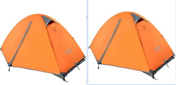 Outdoor Double Camping Rainproof Tents Outdoor Camping High Mountain Snowfield Ultra-light Camping Equipment (Option: Orange 2pc)