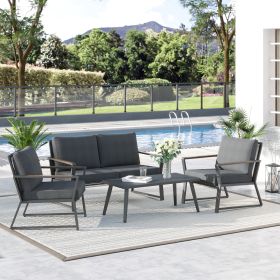 4 Piece Patio Furniture Set (Option: Dark Grey-1260x640x700 mm)