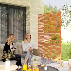 78" H x 48" W Outdoor Privacy Screen (Option: Brown/Barcode-1345x695x95 mm)