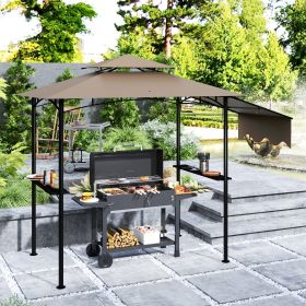 8' x 5' Outdoor Grill Gazebo (Option: Brown-1300x300x250 mm)