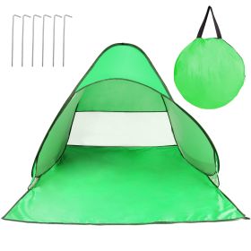 1Pc 2-3Person Beach Tent With Net Window Storage Bag 64.96 X 59.06 X 43.31in Anti-UV Automatic Waterproof For Outdoor Beach Camping Fishing Park (Color: Green)