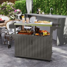 Outdoor Bar Cart with Storage (Option: Dark Gray-960x640x320 mm)
