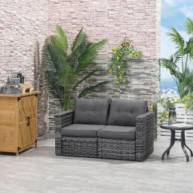 2 Piece Patio Corner Sofa Set (Option: Gray-770x630x490 mm)