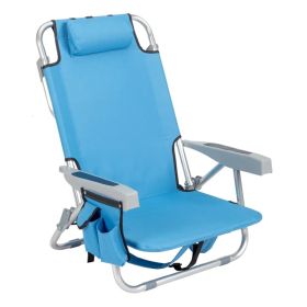 63*65*82cm Short Oxford Cloth Silver White Aluminum Tube Bearing 100kg Beach Chair Blue (Option: As picture)