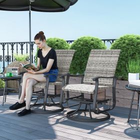 Swivel Patio Glider Chair Set of 2 (Option: Yellow-600x600x440 mm)