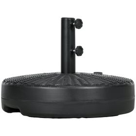 Umbrella Stand for 1.5" or 2" Umbrella Poles, Round Fillable Umbrella Base for Outdoor, Lawn, Deck, Black (Option: Black-560x150x500 mm)