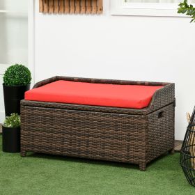 34 Gallon Outdoor Storage Bench Deck Box (Option: Red-1060x230x560 mm)