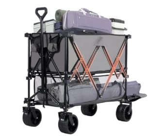 Double-decker Truck With Brakes, 440-pound Large-capacity Truck Trolley Folding Truck (Option: Grey)