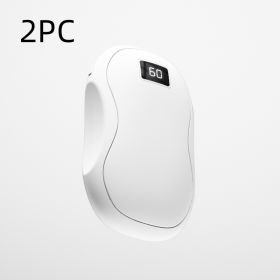 Large Capacity Double-sided Heating Digital Display USB Charging Portable Hand Warmer (Option: N20 White-2PCS)
