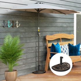 20lbs Half Round Patio Umbrella Base Outdoor Decorative Resin Parasol Stand Holder for Φ1.5" (Option: Bronze-560x105x475 mm)