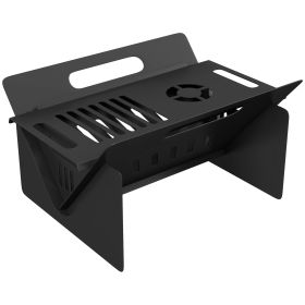 3-in-1 Stove, Wood Burning Firepit, Coffee Table with Quick Assembly and Carrying Bag, Black (Option: Black-460x55x275 mm)
