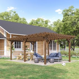 12' x 20' Outdoor Pergola (Option: Brown-2260x365x130 mm)