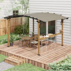 12' x 10' Outdoor Pergola with Bar Counter (Option: Natural Wood-2300x290x170 mm)