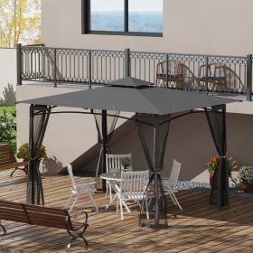 10' x 12' Outdoor Gazebo with Nettings (Option: Dark Gray-1690x510x170 mm)